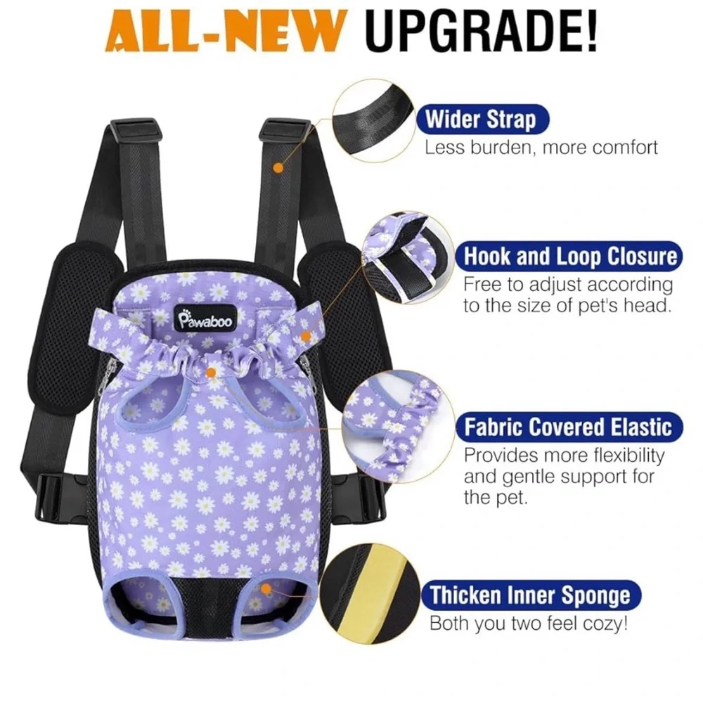 Pawaboo Purple Daisy Pet Carrier Backpack